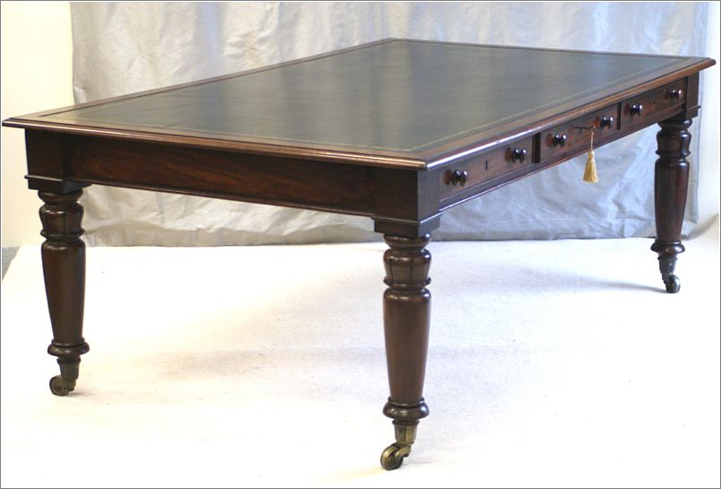 3030 Large Antique Mahogany Library Table